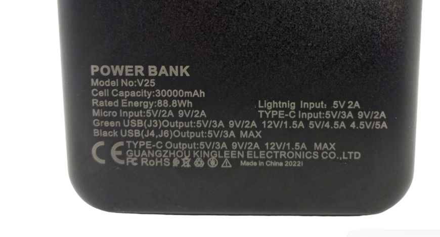 Power Bank 30000 mAh 22,5W реальная ёмкость PZX V25 зарядка внешний аккумулятор cертифицированный павербанк 00878 фото