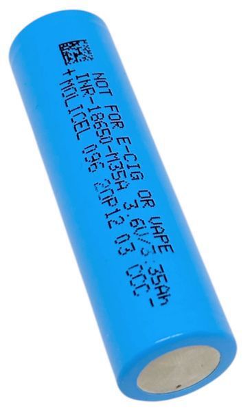 Аккумулятор высокотоковый Molicel 3500 mAh реально около 2200 mAh INR-18650-M35A 3.7 V батарея литий-ионная Li-Ion выпуклый контакт 00984 фото