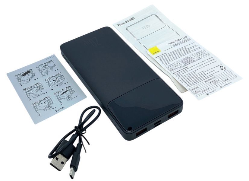 Power Bank 10000 mAh 20 W BASEUS реальна ємність, швидка зарядка зовнішній акумулятор павербанк 01147 фото