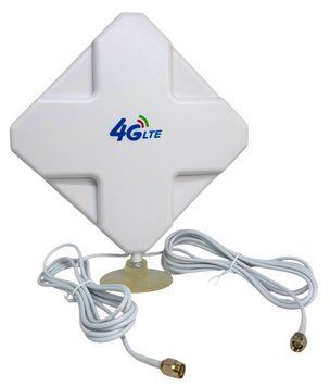 Підсилююча антена 4G LTE MIMO 35 dBi SMA male тато для інтернету, зовнішня антена для модема і роутера, всеспрямована 3G 4G GSM 2&times;2 01402 фото