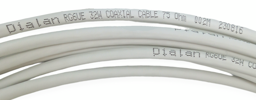 Коаксіальний телевізійний кабель Dialan RG6U-32W CCS 1,1 мм білий 75 Ом 100 м 00645 фото