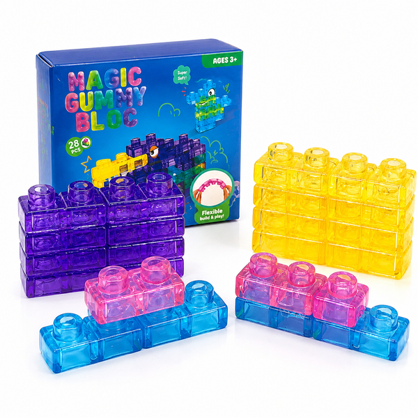 Конструктор из мягких силиконовых блоков Magic Gummy Bloc 28 деталей для детей 1669 фото