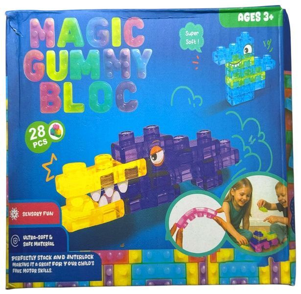 Конструктор из мягких силиконовых блоков Magic Gummy Bloc 28 деталей для детей 1669 фото