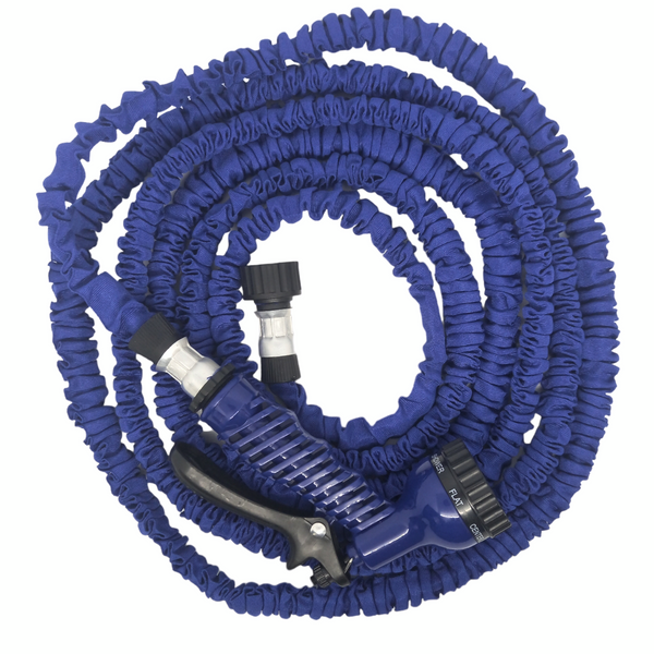 Шланг садовый для сада тянущийся гармошка эластичный легкий 15 метров с насадкой 7 режимов синий X-Hose PRO 1806597431 фото