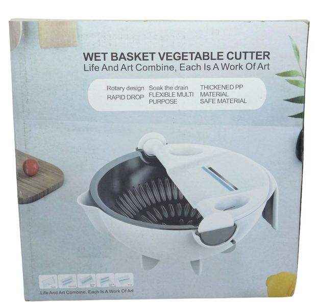 Овощерезка слайсер терка дуршлаг шинковка + овощечистка 9 в 1 Wet Basket Vegetable Cutter 00781 фото