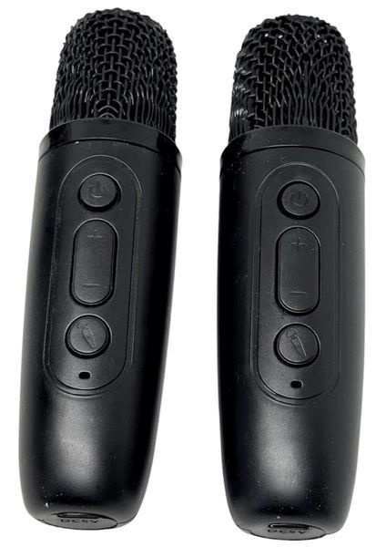 Портативна караоке система K12 Bluetooth колонка з 2 мікрофонами та LED ефектами чорного кольору 1588 фото