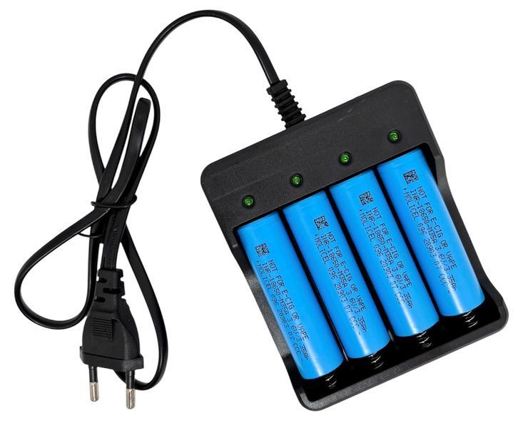 Зарядное устройство зарядка для аккумулятора 18650 4 ячейки с Led индикатором от сети HD-077D WimpeX 01362 фото