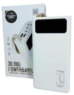 Power Bank 30000 mAh 2А реальная ёмкость Tx30 зарядка внешний аккумулятор cертифицированный павербанк 00892 фото