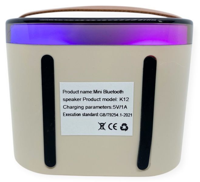 Караоке система дитяча колонка з мікрофоном bluetooth з підсвічуванням, регулятором гучності бездротова K12 01160 фото