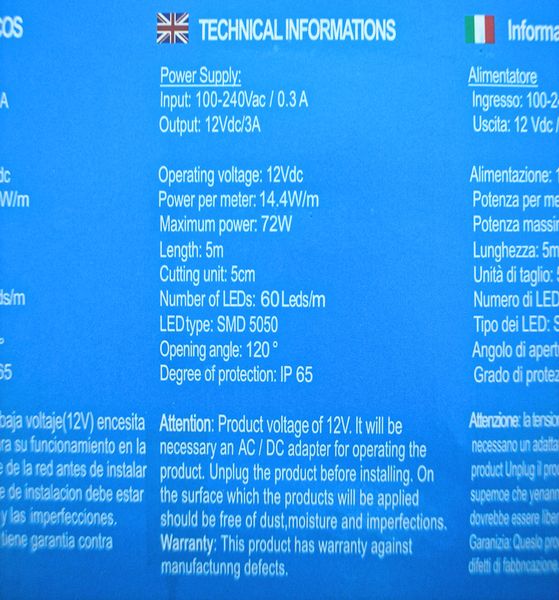 Стрічка LED 5050 світлодіодна 5 метрів гірлянда на будь-які поверхні пульт Д/К від мережі та від 12 вольтів 00034 фото