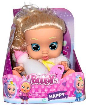 Інтерактивний пупс Baby Lovely 26 см у святковій сукні з довгим волоссям та шубці що говорить плаче і сміється із соскою та пляшечкою 1602 фото