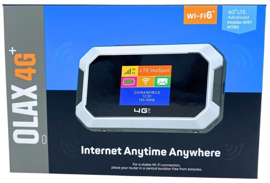 4G WI-FI роутер Olax Олакс МТ 80 мобильный модем под SIM-карту, LTE 150 Мбит/с, аккумулятор 3000 mAh, 2 разъема под антенну + 2 антенны 5 дби 01213 фото