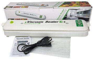 Вакууматор пакувальник для продуктів 5 пакетів у подарунок Vacuum Sealer функція вакуумування та запаювання 11467 фото