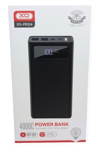 Power Bank 40000 mAh 2 А реальна ємність XO PR124 зарядка зовнішній акумулятор павербанк сертифікований 00816 фото