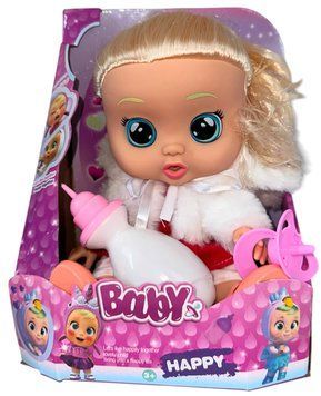Інтерактивна лялька пупс Baby Lovely 26 см у костюмі зайчика з довгим волоссям що говорить плаче та сміється із соскою і пляшечкою 1603 фото