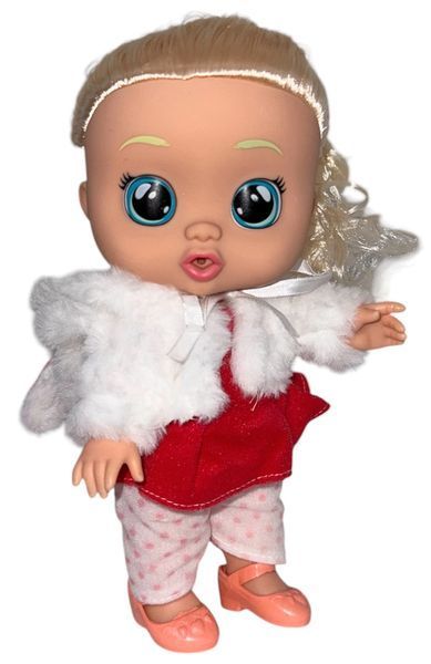 Інтерактивна лялька пупс Baby Lovely 26 см у костюмі зайчика з довгим волоссям що говорить плаче та сміється із соскою і пляшечкою 1603 фото