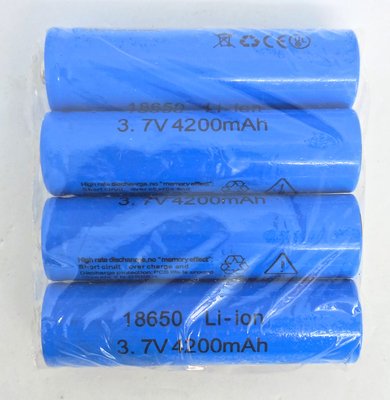 Акумулятор комплект 4 штуки 18650  3.7 V 4200 mAh реально біля 700 mAh батарея літій-іонна Li-ion 00610 фото