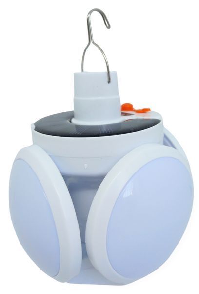 Лампа на акумуляторі + сонячна батарея з підвіскою ЛЕД LED Solar Emergency Charging Lamp ромашка 01314 фото