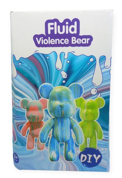 Ведмедик для розмальовки 22,5 см DIY набір розмальовка ведмедя Fluid Violence Bear флюїдний ведмідь 01004 фото