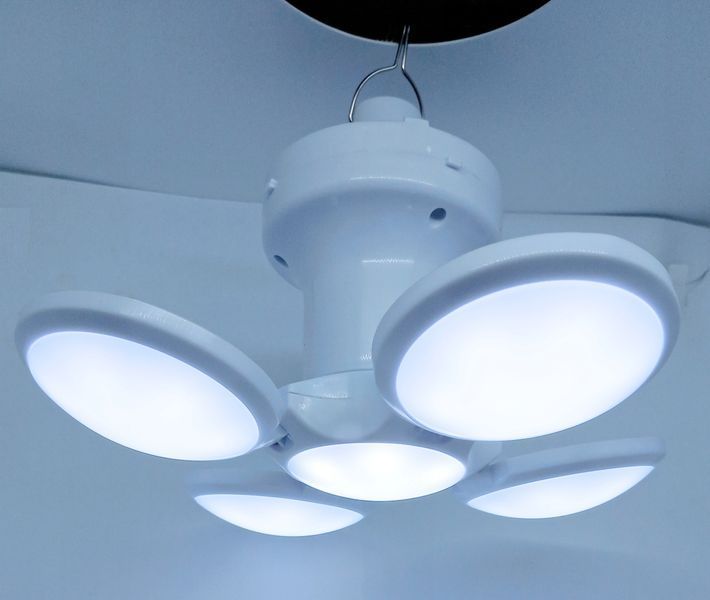Лампа на акумуляторі + сонячна батарея з підвіскою ЛЕД LED Solar Emergency Charging Lamp ромашка 01314 фото