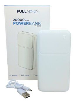 Зовнішній акумулятор FULLMOON Power Bank 20000 mAh 2A портативний павербанк для заряджання смартфонів і гаджетів 1676 фото