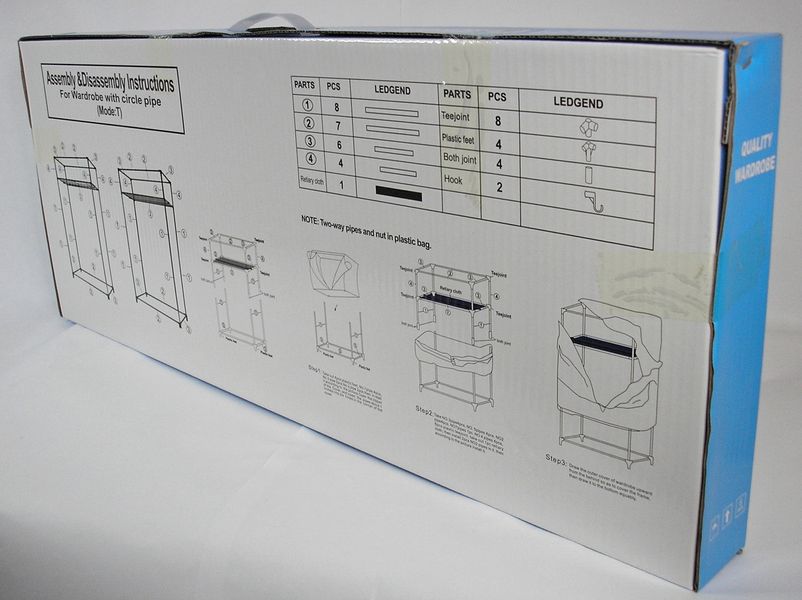 Шкаф складной тканевый портативный на 2 секции, органайзер для одежды Storage Wardrobe 8864 (75х45х145см) 1714384973 фото