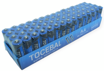 Батарейки пальчиковые большие АА R06 солевые упаковка набор 60 штук Tocebal zinc carbon 1882911695 фото