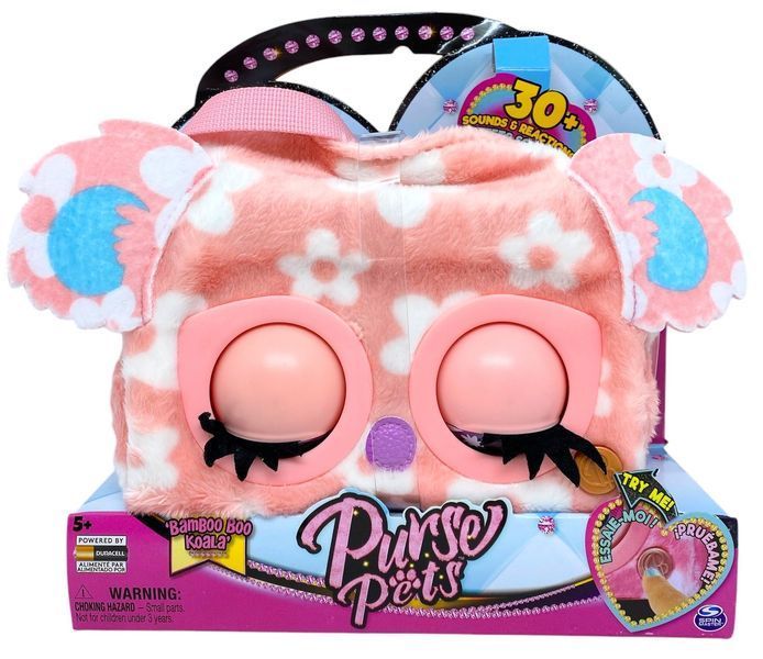Сумочка Purse Pets коала Bamboo Boo Koala моргают глазки издает звуки и мелодии розовая 01008 фото