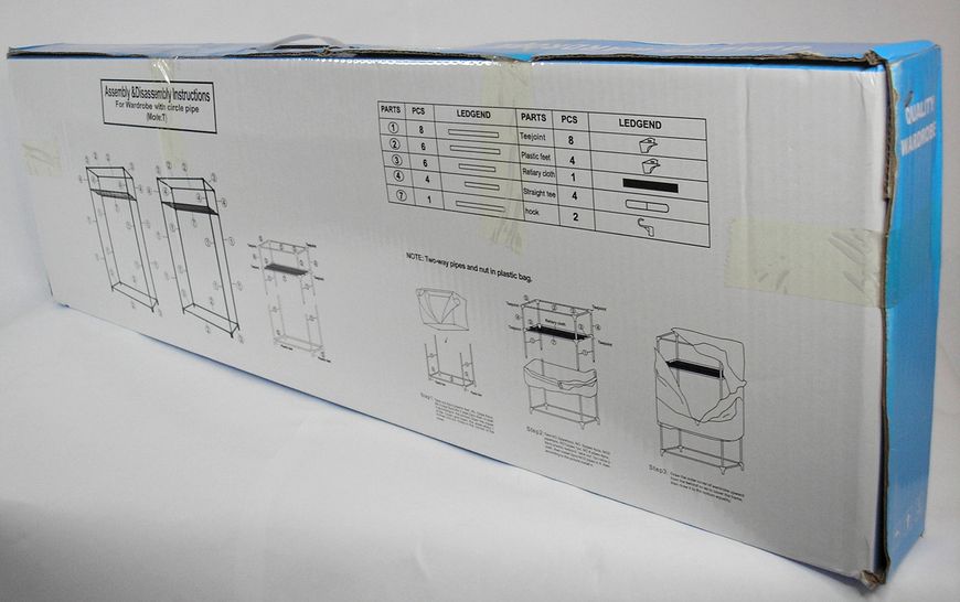 Шкаф складной тканевый портативный на 2 секции, органайзер для одежды Storage Wardrobe 8865 (90х45х160 см) 1714406817 фото