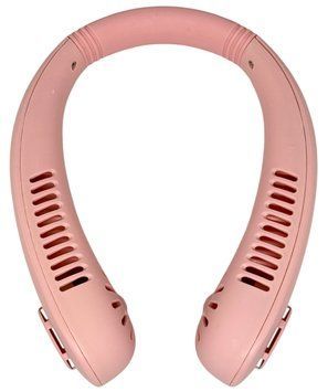Портативний вентилятор Neck Fan на шию з акумулятором безлопатевий USB рожевий 1610 фото