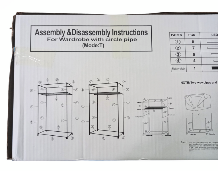 Шкаф складной тканевый портативный на 2 секции, органайзер для одежды Storage Wardrobe 8863 (140х55х45 см) 1830536672 фото