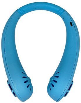 Портативний вентилятор на шию Neck Fan з акумулятором USB Type-C безлопатевий блакитний 1612 фото