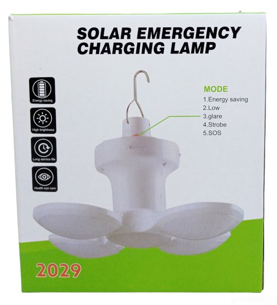 Лампа на аккумуляторе + солнечная батарея с подвеской ЛЕД LED Solar Emergency Charging Lamp 2029 00852 фото