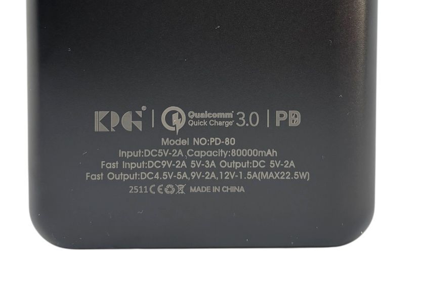 Power Bank 80000 mAh 22,5W реальна ємність  PD-80 зарядка зовнішній акумулятор павербанк швидка зарядка 01336 фото