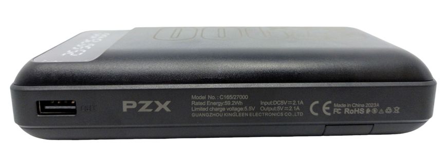 Power Bank 27000 mAh 2,1А  реальная ёмкость PZX C165 зарядка внешний аккумулятор cертифицированный павербанк 00865 фото