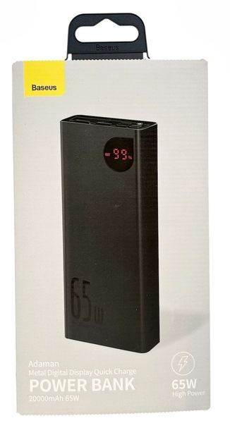 Power Bank 20000 mAh 65 W BASEUS Adaman потужний метал реальна ємність швидке заряджання зовнішній акумулятор павербанк 01377 фото