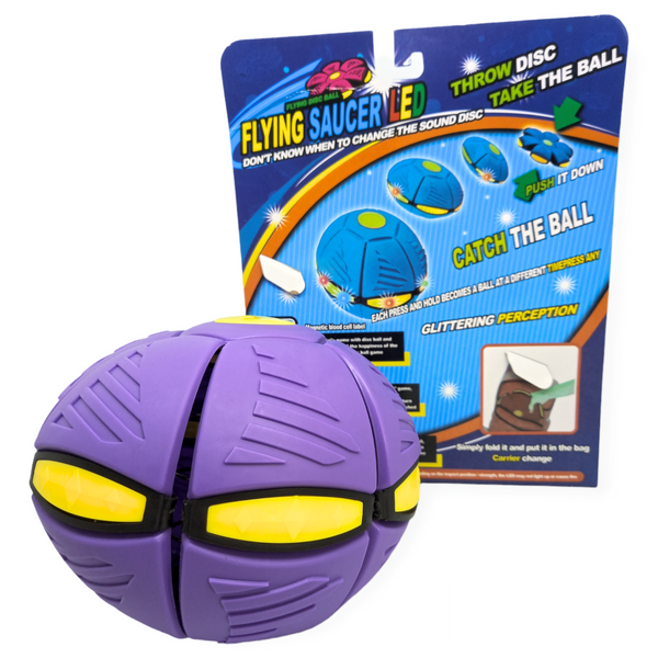 Складной игровой мячик фрисби Flat Ball Disc мяч трансформер летающая тарелка фиолетовый 1894248569 фото