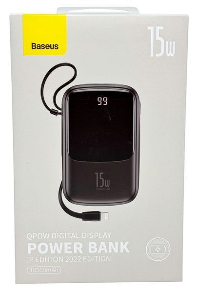 Power Bank 10000 mAh 15W BASEUS реальная емкость с кабелем внешний аккумулятор павербанк 01379 фото