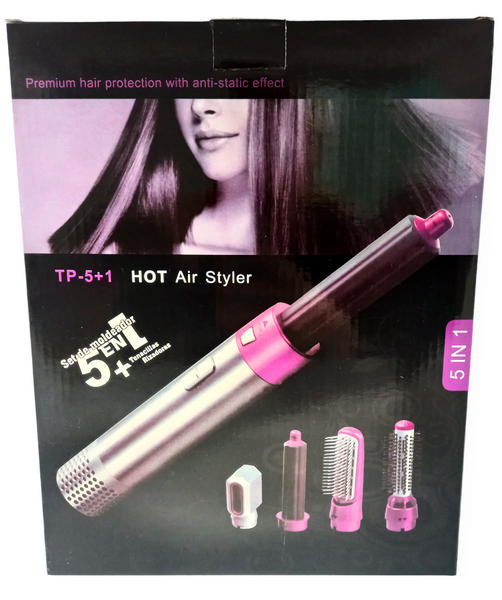 Фен стайлер щетка расчёска 5 насадок для сушки и укладки волос Hot Air Styler 5 в 1 00053 фото