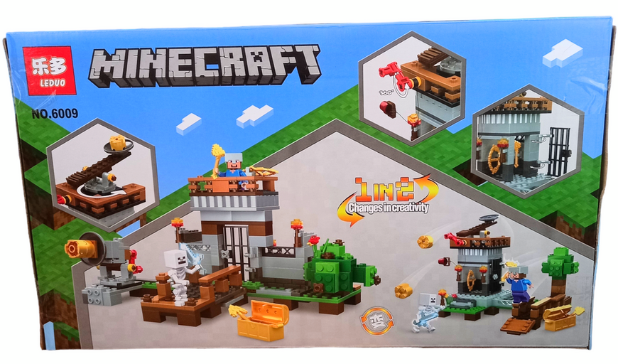 Конструктор Вежа фортеця Майнкрафт Minecraft My World 279 деталей різнобарвний розвиваючий 2 типи будівель 1834626121 фото