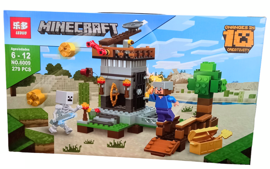 Конструктор Вежа фортеця Майнкрафт Minecraft My World 279 деталей різнобарвний розвиваючий 2 типи будівель 1834626121 фото