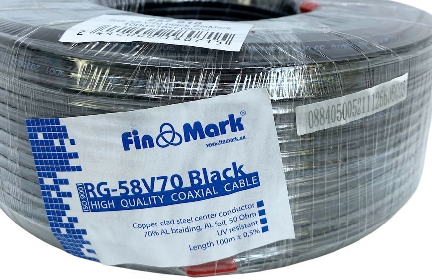 Кабель Finmark Фінмарк RG 58 V 70 50 Ом антенний для модемів і роутерів 100 метрів 01226 фото