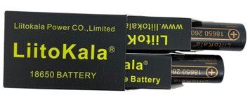Акумулятор 2600 mAh чесна реальна ємність комплект 2 штуки 18650 3.7 V батарея літій-іонна Li-Ion 01015 фото