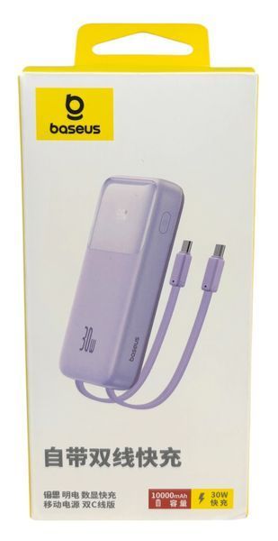 Power Bank 10000 mAh 30W BASEUS реальная емкость с кабелями внешний аккумулятор павербанк 01381 фото