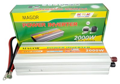 Інвертор потужний апроксимована синусоїда перетворювач напруги Magor 2000W 12V-220V 00873 фото