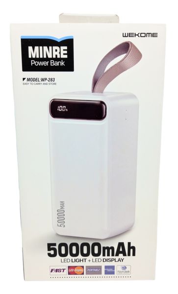 Power Bank 50000 mAh 22,5 W WEKOME Minre WP-283 реальна ємність швидке заряджання павербанк 00065 фото