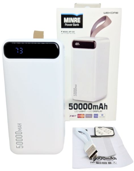 Power Bank 50000 mAh 22,5 W WEKOME Minre WP-283 реальная ёмкость быстрая зарядка павербанк 00065 фото