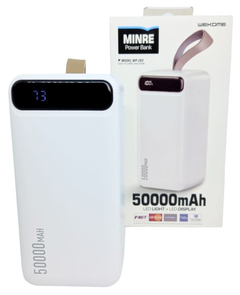 Power Bank 50000 mAh 22,5 W WEKOME Minre WP-283 реальна ємність швидке заряджання павербанк 00065 фото