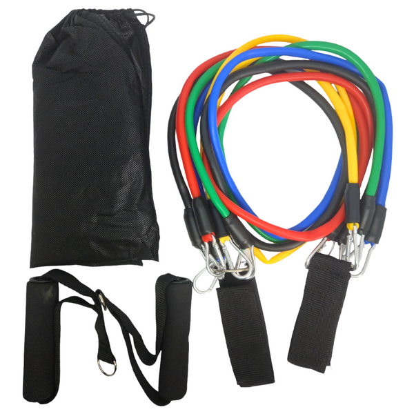 Эспандер  для фитнеса и силовых упражнений трубчатый 11 в 1 Ares Active Resistance Bands Set 00687 фото