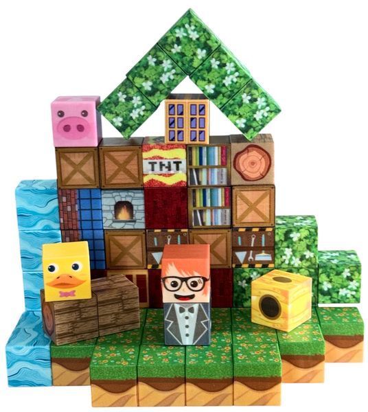 Конструктор Майнкрафт Minecraft магнітний 100 деталей кубики з магнітами для дітей 1624 фото